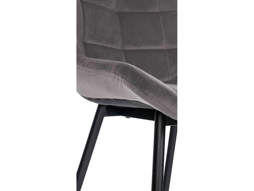 Tabouret de bar - Velours & Métal - Gris - Weston
