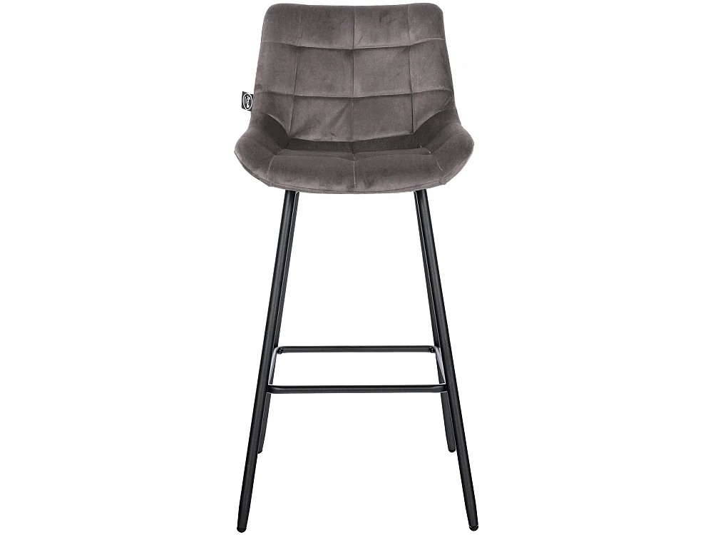 Tabouret de bar - Velours - Gris - Weston