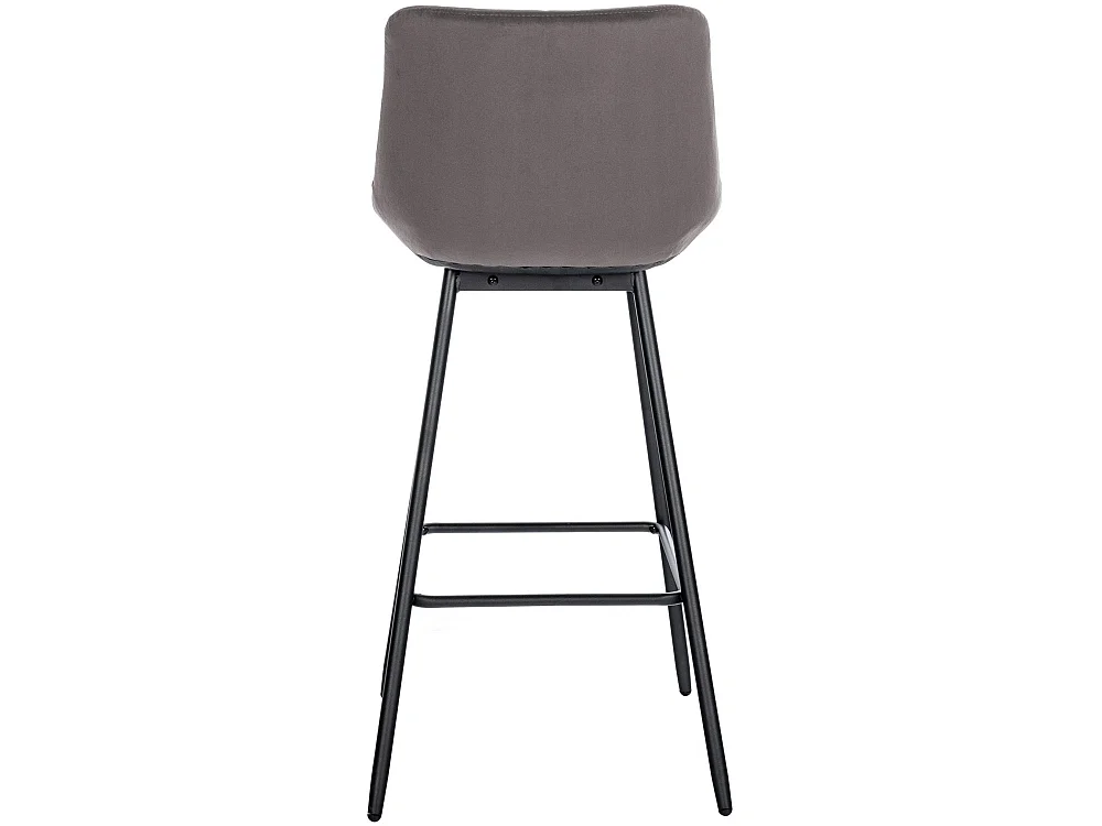Tabouret de bar - Velours - Gris - Weston