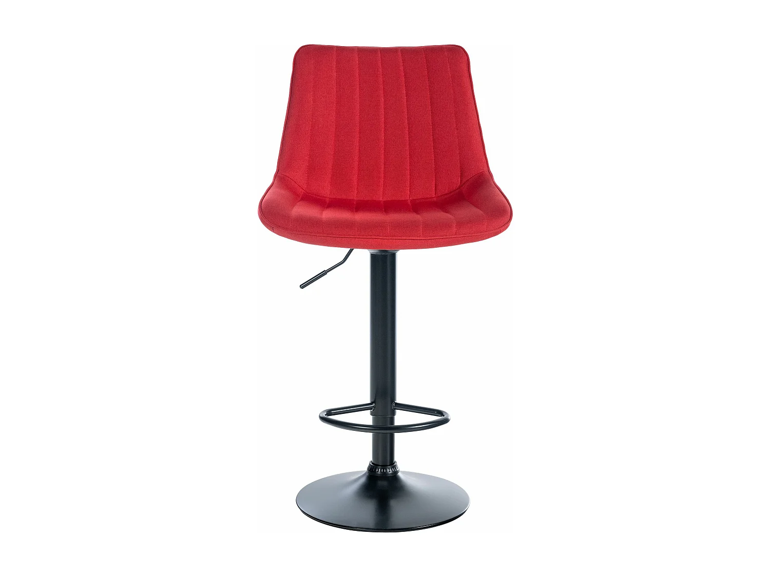 Tabouret de bar - Tissu & Noir - Rouge - Toni