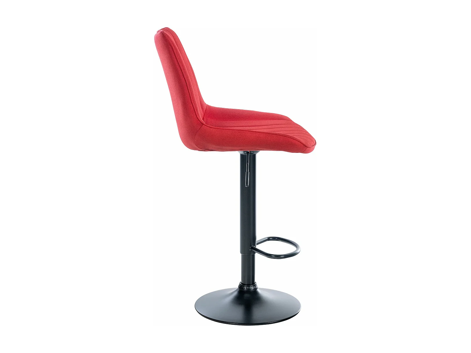 Tabouret de bar - Tissu & Noir - Rouge - Toni