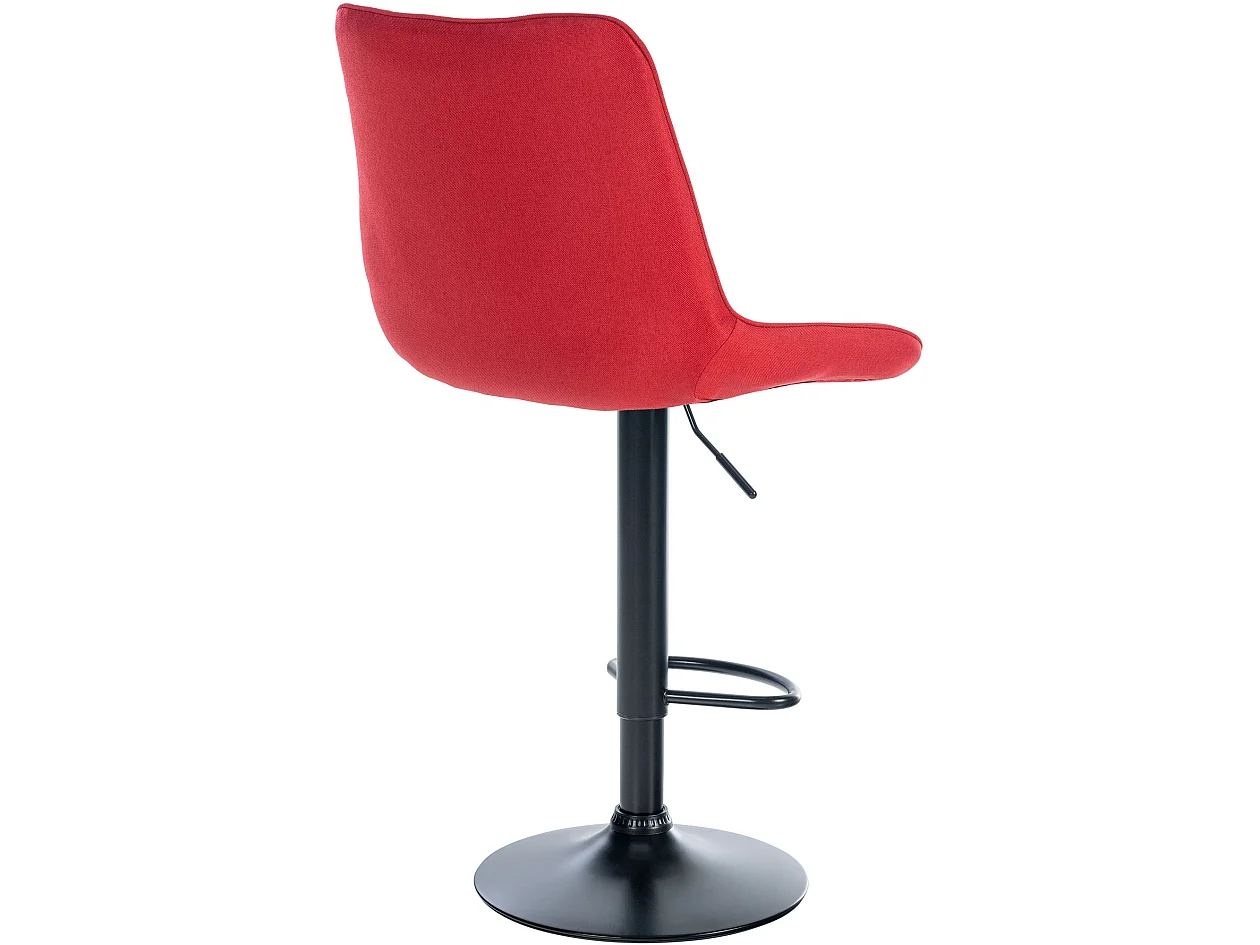 Tabouret de bar - Tissu & Noir - Rouge - Toni
