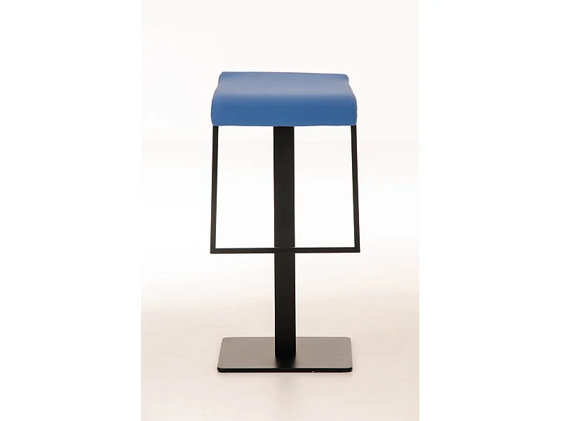 Tabouret de bar - Similicuir & Métal noir mat - Bleu - Lameng B78
