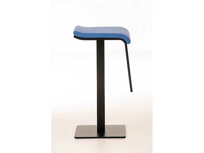 Tabouret de bar - Similicuir & Métal noir mat - Bleu - Lameng B78
