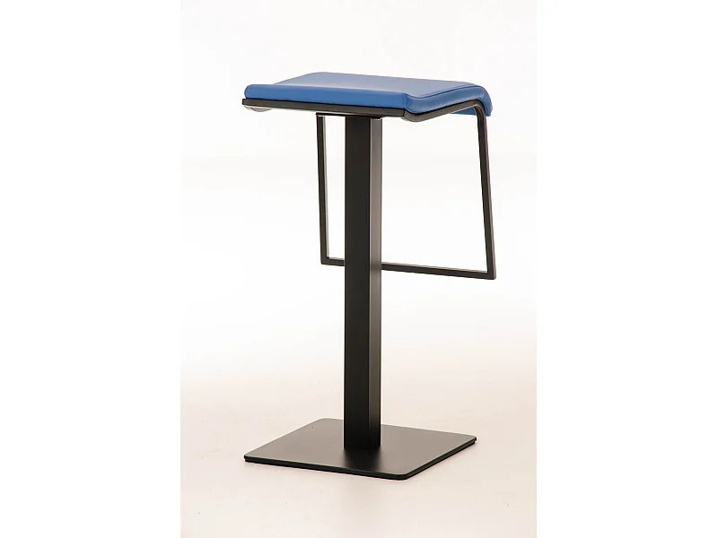 Tabouret de bar - Similicuir & Métal noir mat - Bleu - Lameng B78