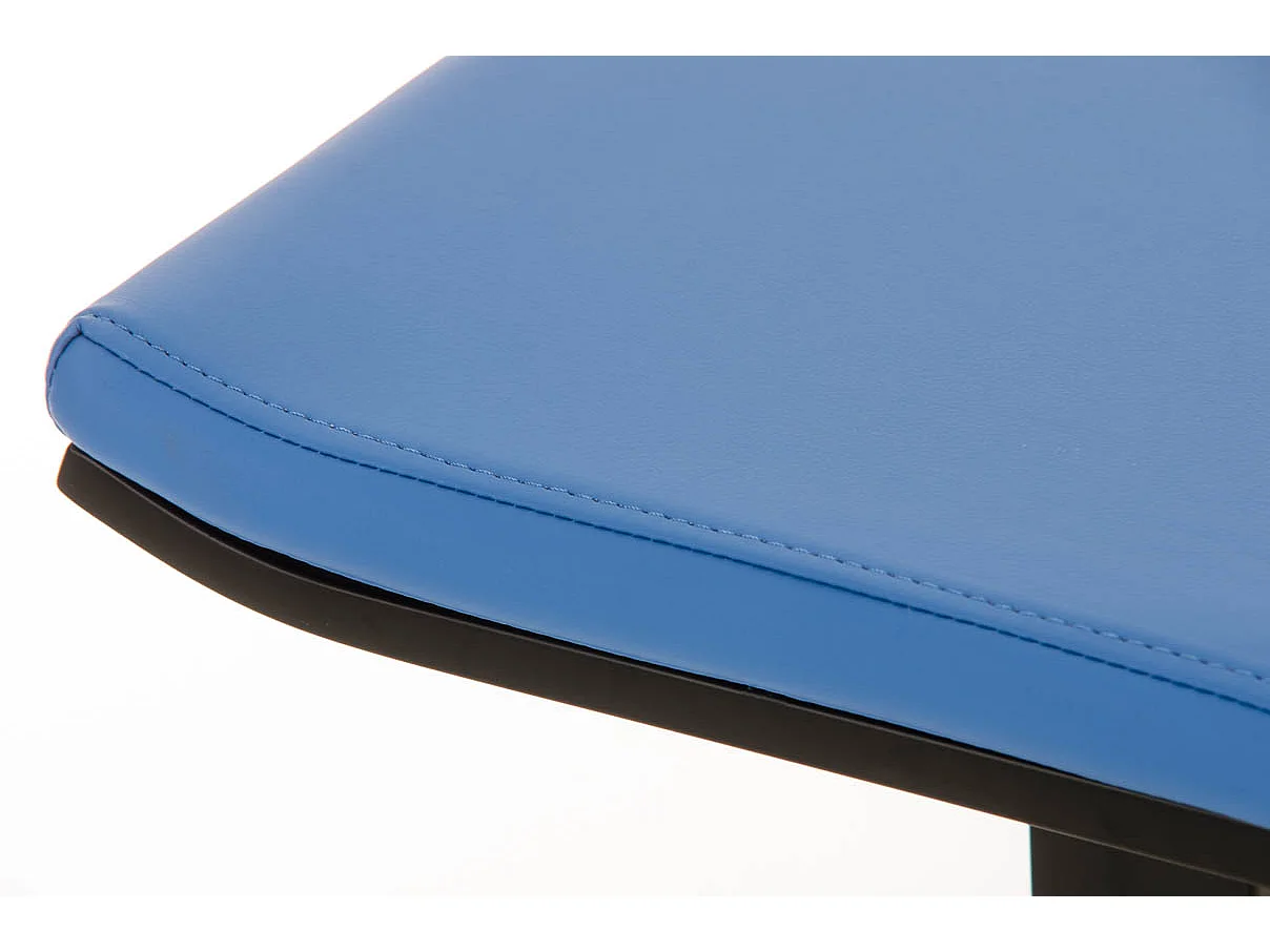 Tabouret de bar - Similicuir & Métal noir mat - Bleu - Lameng B78