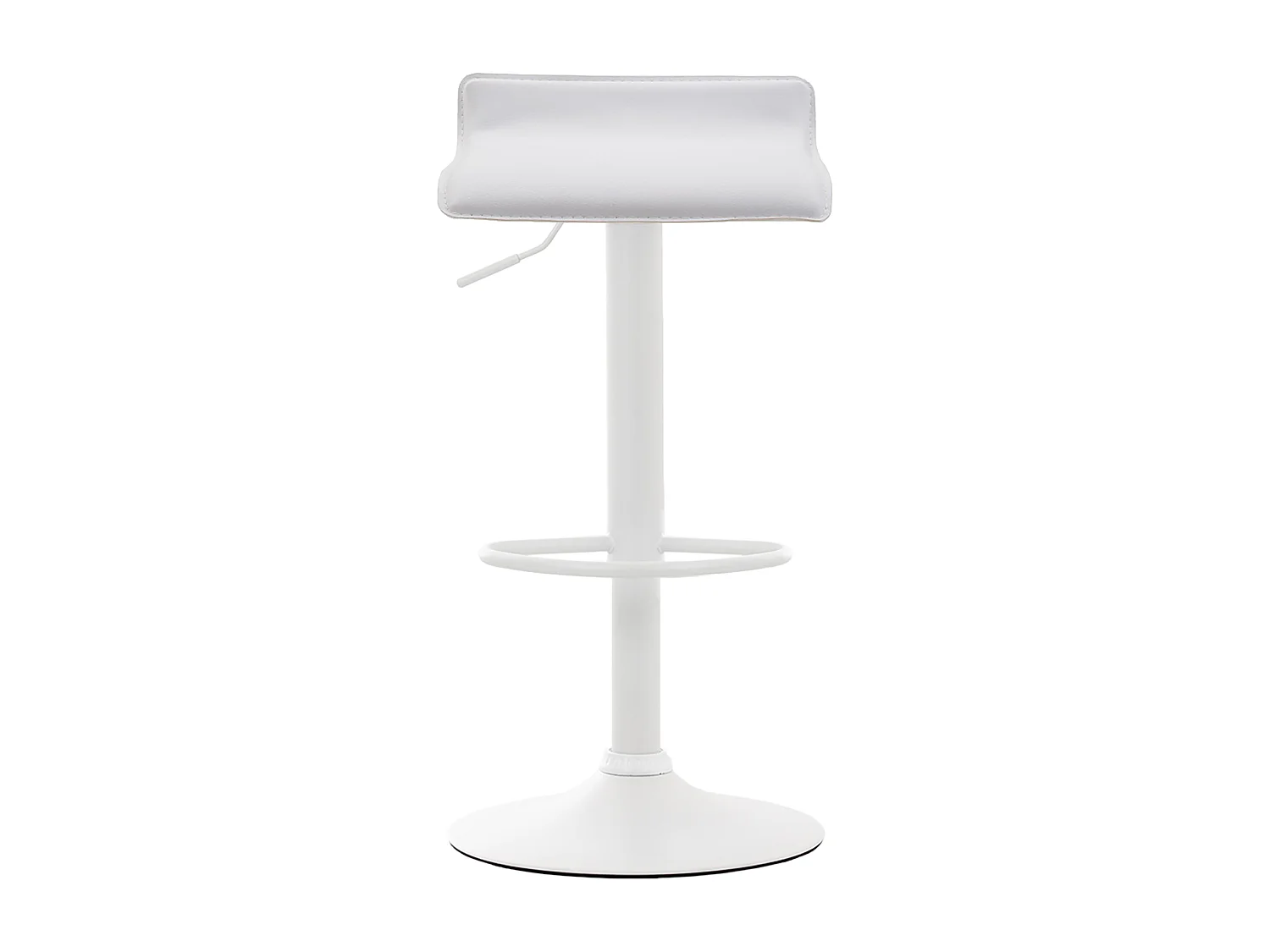 Lot de 2  Tabouret de bar - Similicuir & Métal - Blanc - Dyn V2