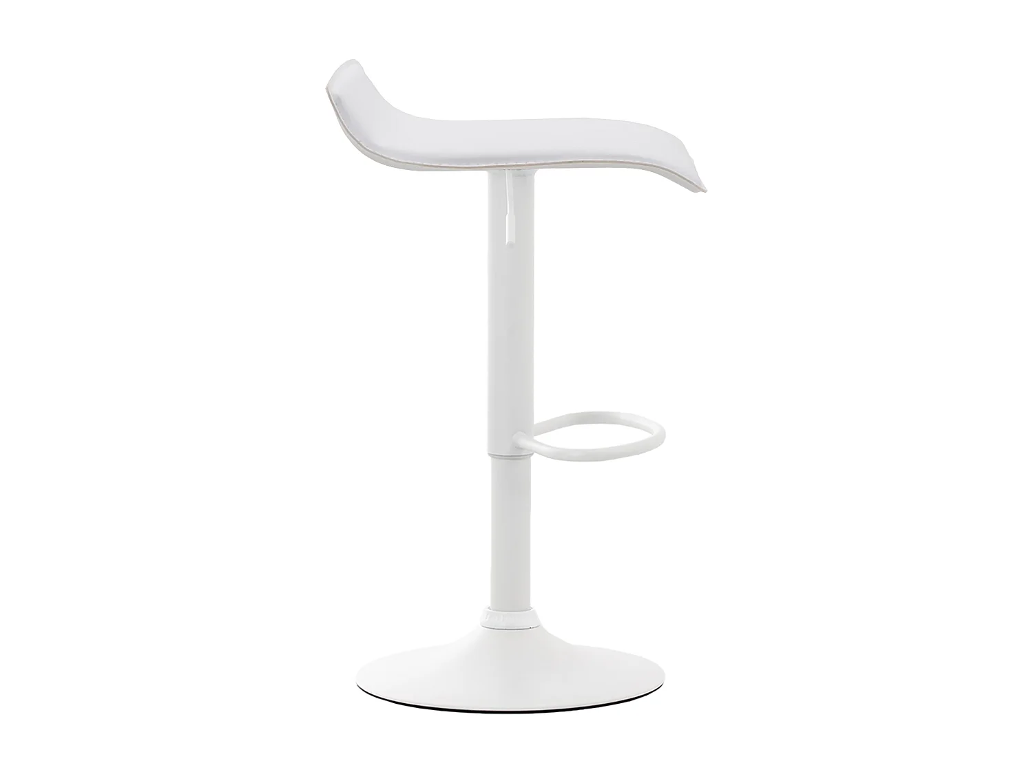 Lot de 2  Tabouret de bar - Similicuir & Métal - Blanc - Dyn V2