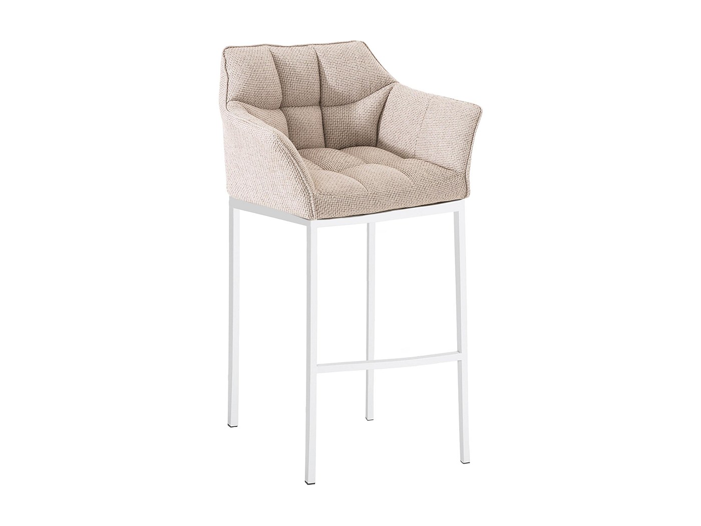 Tabouret de bar - Tissu & Métal - Ivoire - Damaso