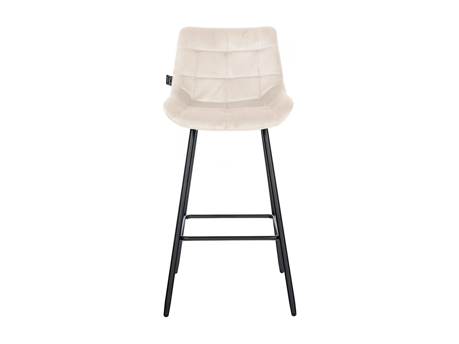 Tabouret de bar - Velours & Métal - Crème - Weston