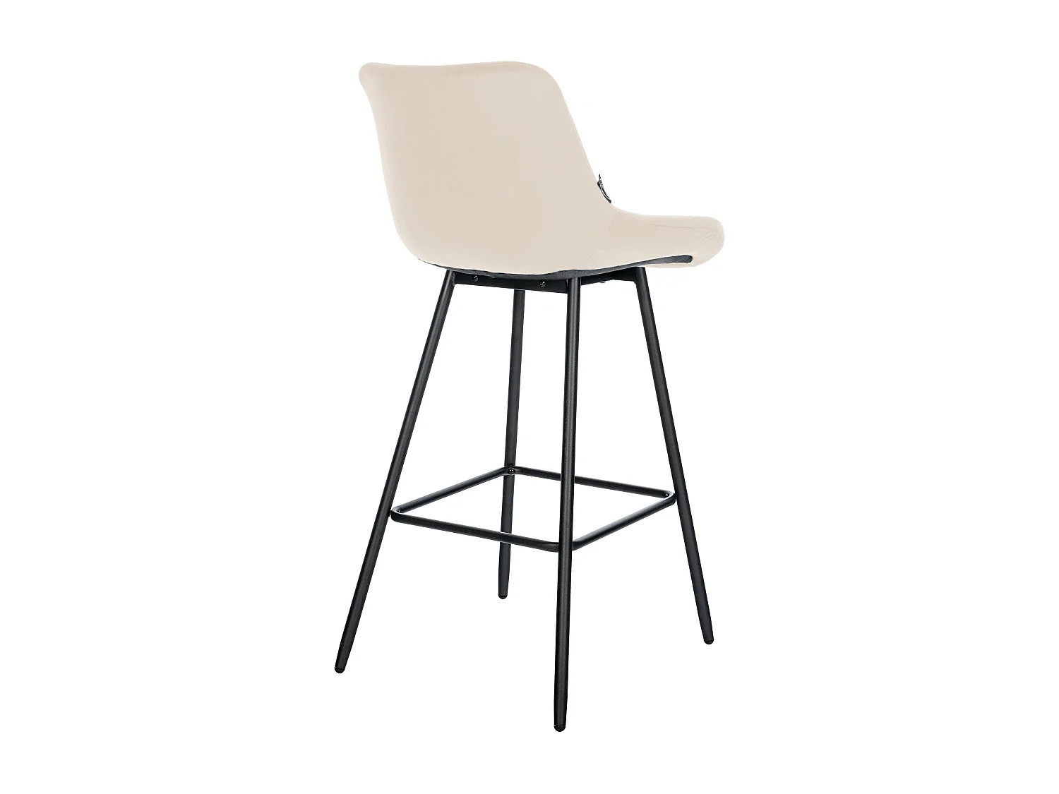 Tabouret de bar - Velours & Métal - Crème - Weston
