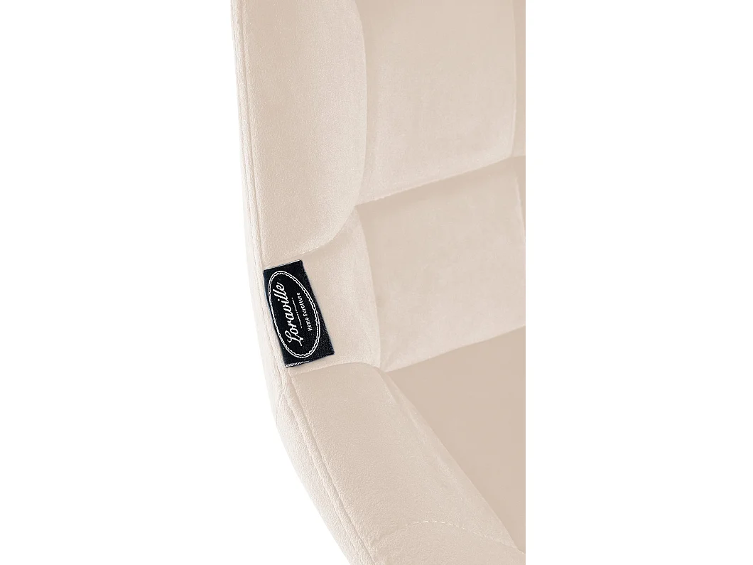 Tabouret de bar - Velours & Métal - Crème - Weston