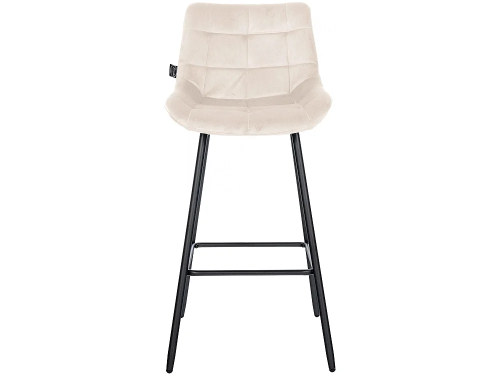 Tabouret de bar - Velours - Crème - Weston