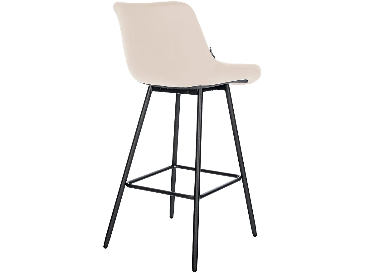 Tabouret de bar - Velours - Crème - Weston