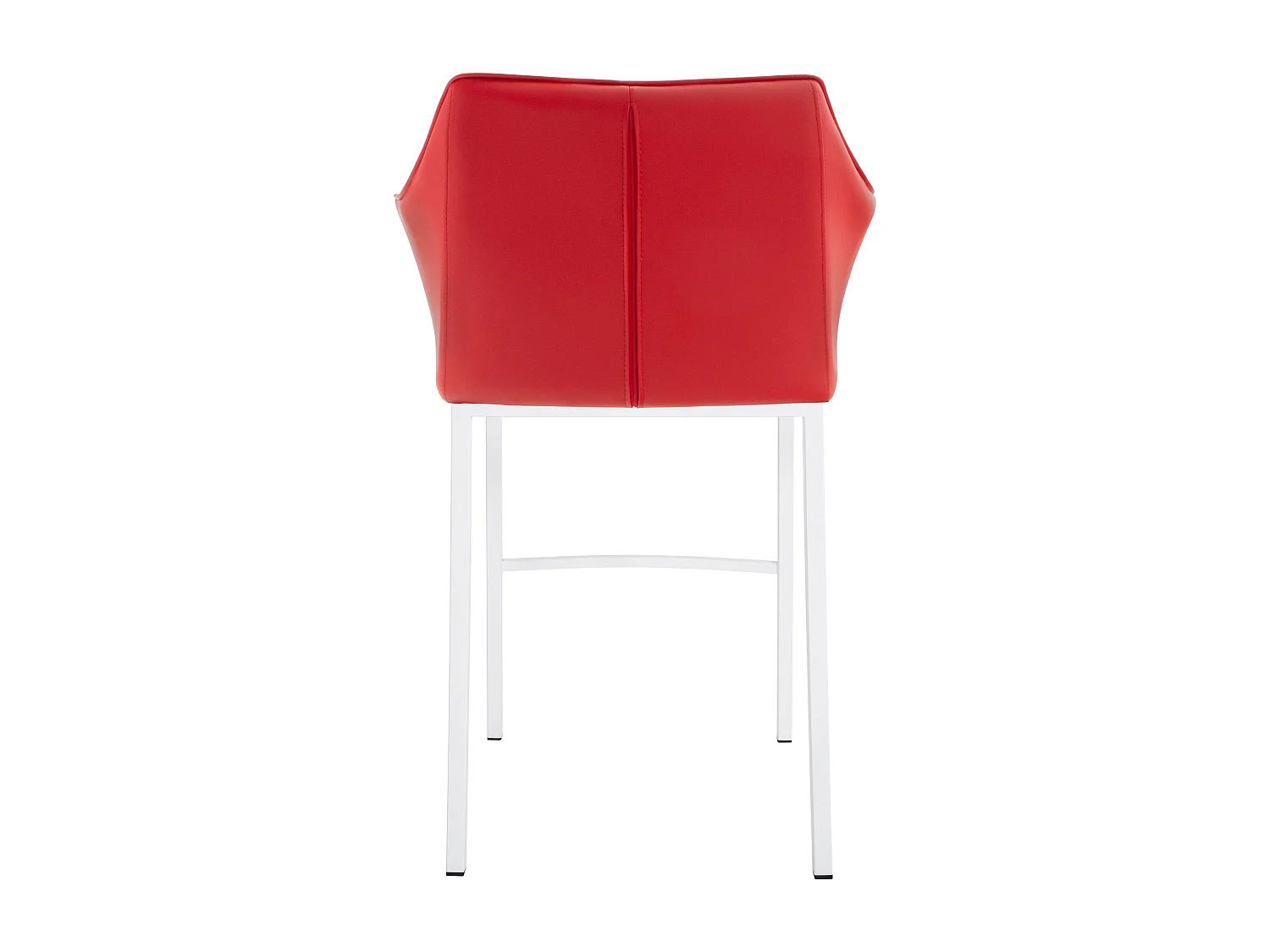Tabouret de bar - Similicuir & Blanc - Rouge - Damaso