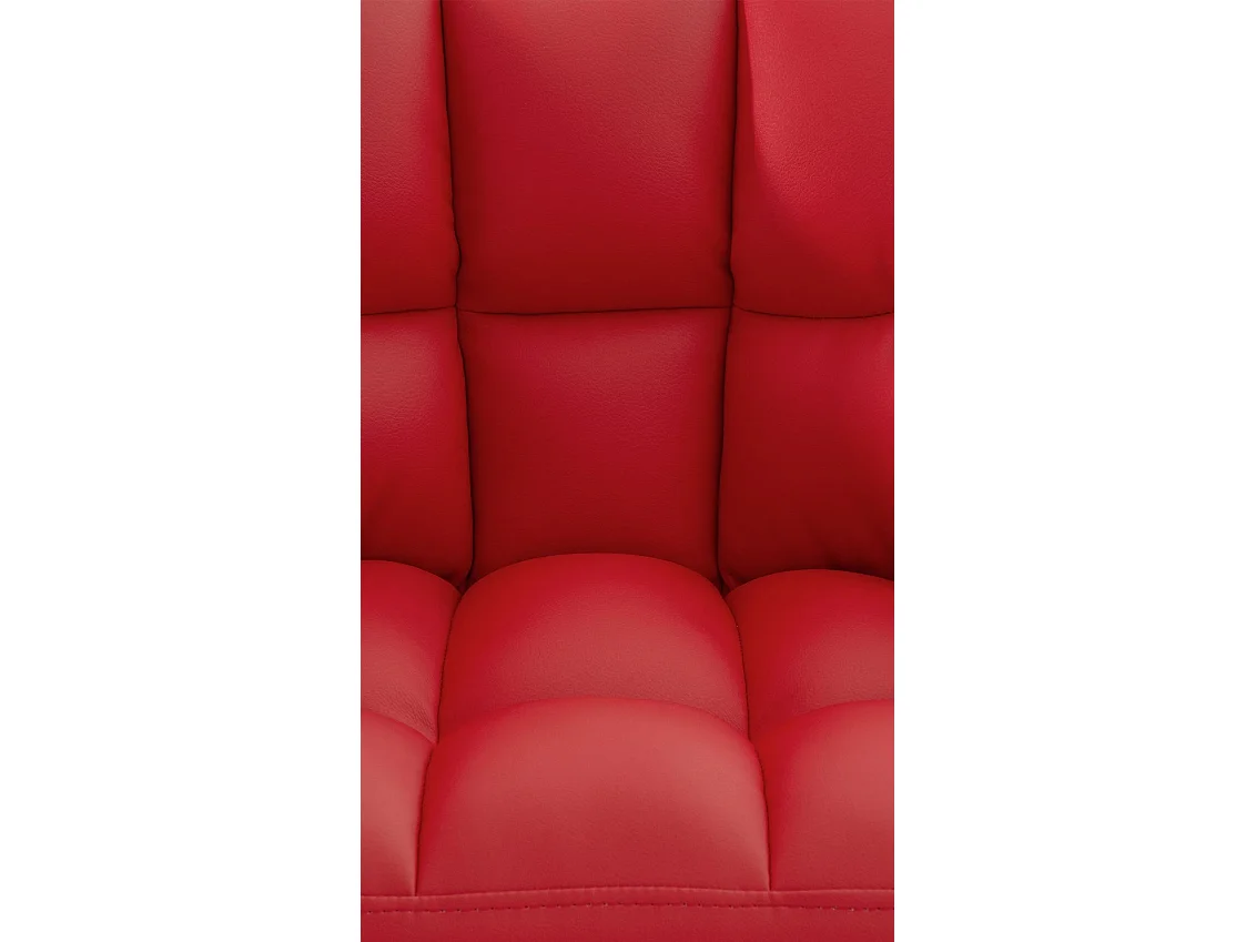 Tabouret de bar - Similicuir & Blanc - Rouge - Damaso