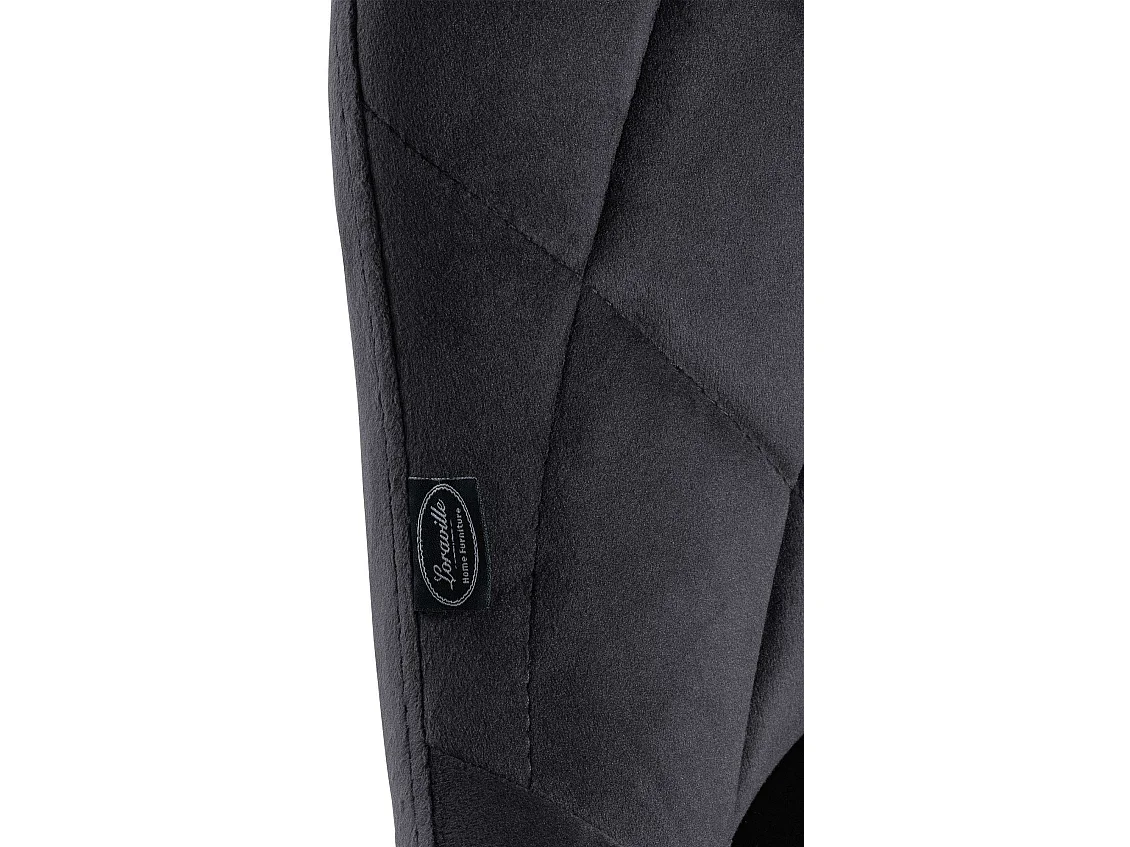 Tabouret de bar - Tissu & Blanc - Gris foncé - Lazio