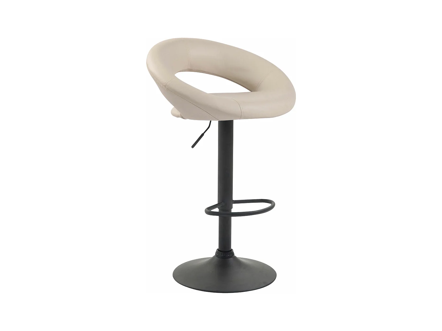 Tabouret de bar - Similicuir & Métal - Crème - Olinda