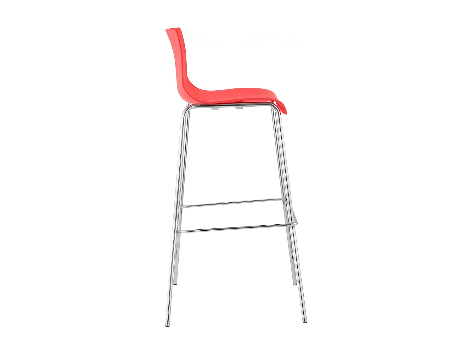 Tabouret de bar - Plastique & Chrome - Rouge - Hover