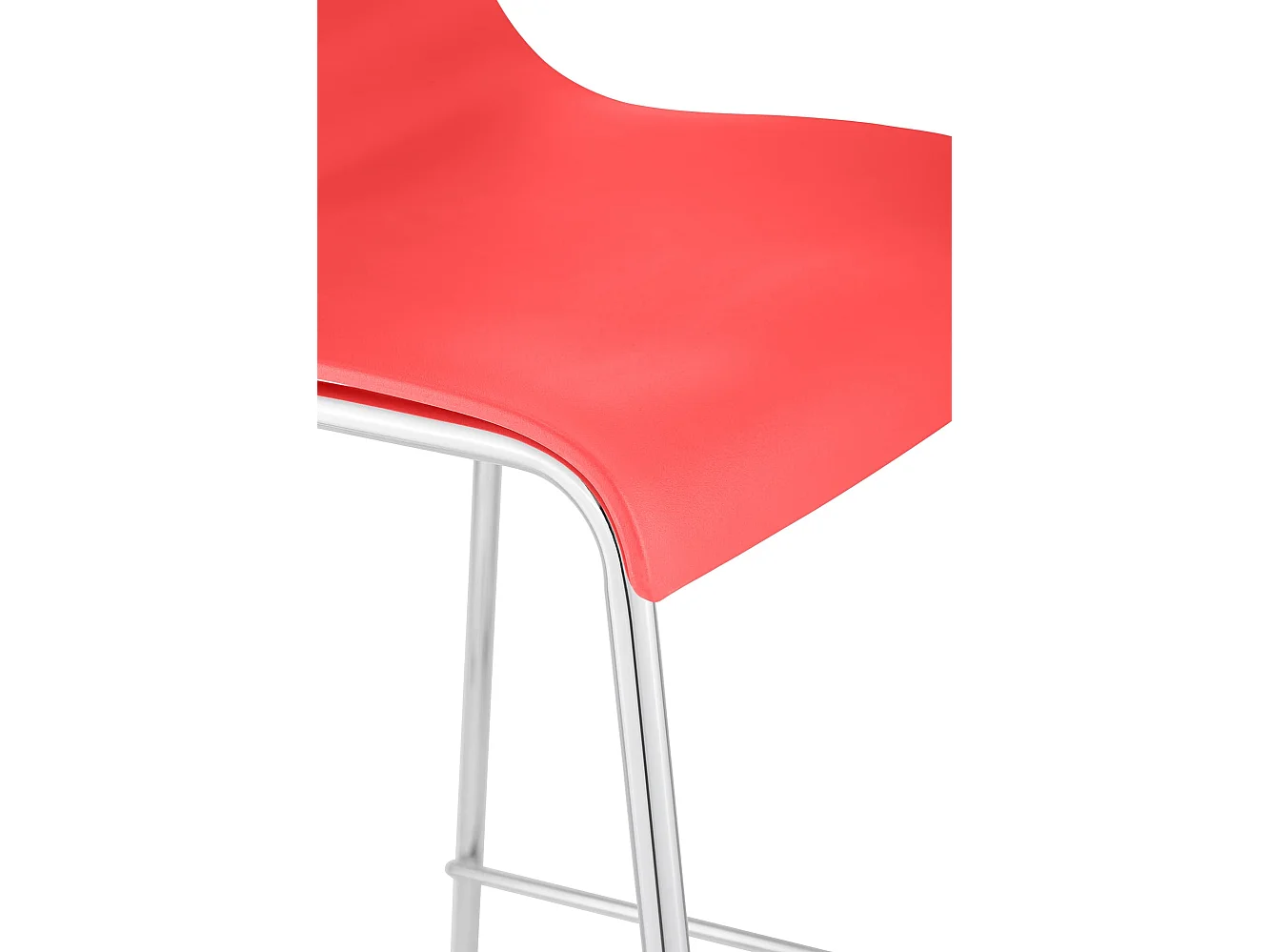 Tabouret de bar - Plastique & Chrome - Rouge - Hover