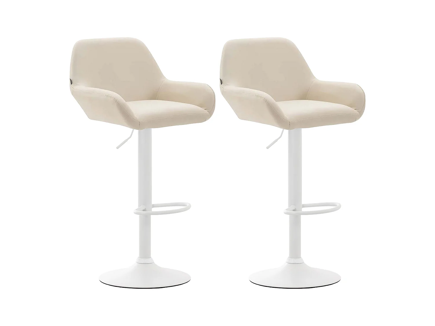 Set van 2  Barkruk - Kunstleer (PVC) & Metaal mat zwart - creme - Braga