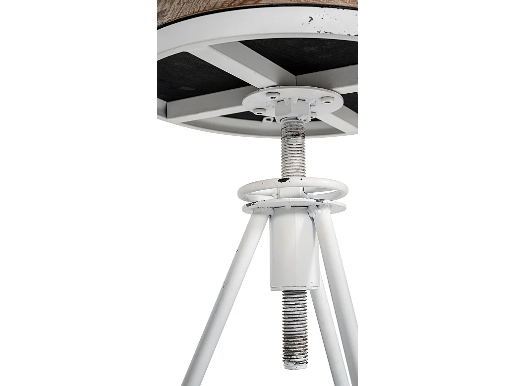 Tabouret de bar - Métal & Nature - Blanc antique - Karla