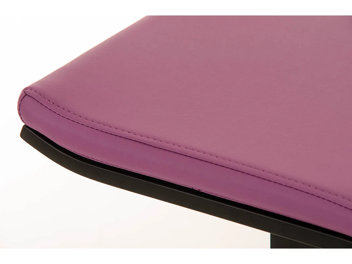 Tabouret de bar - Similicuir & Métal noir mat - Violet - Lameng B78