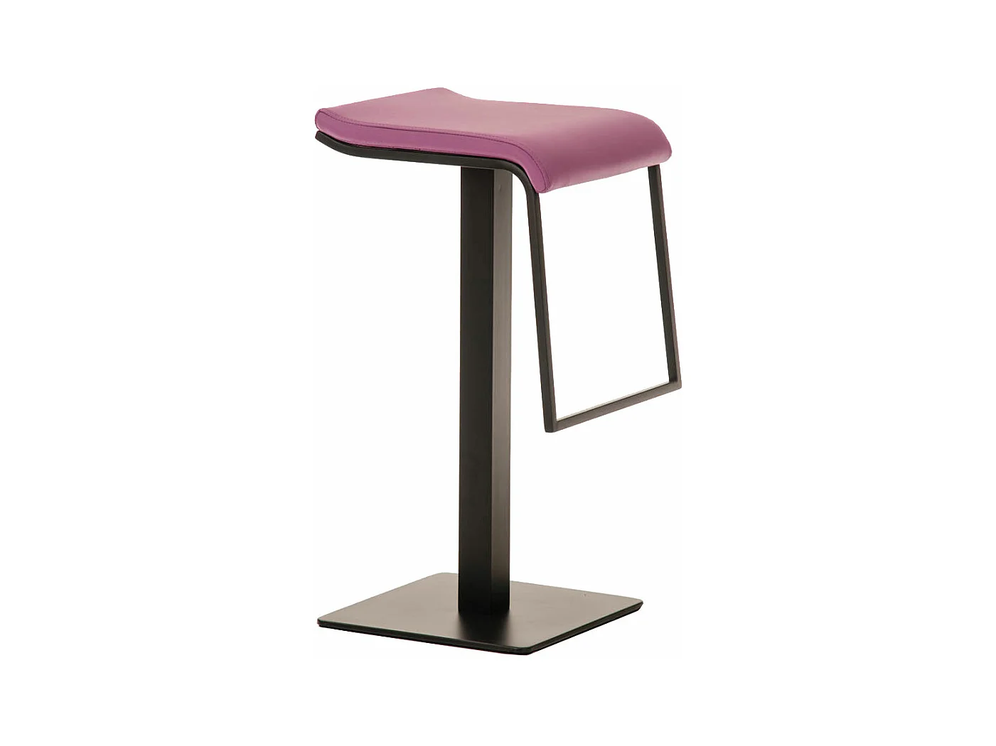 Tabouret de bar - Similicuir & Métal noir mat - Violet - Lameng B78