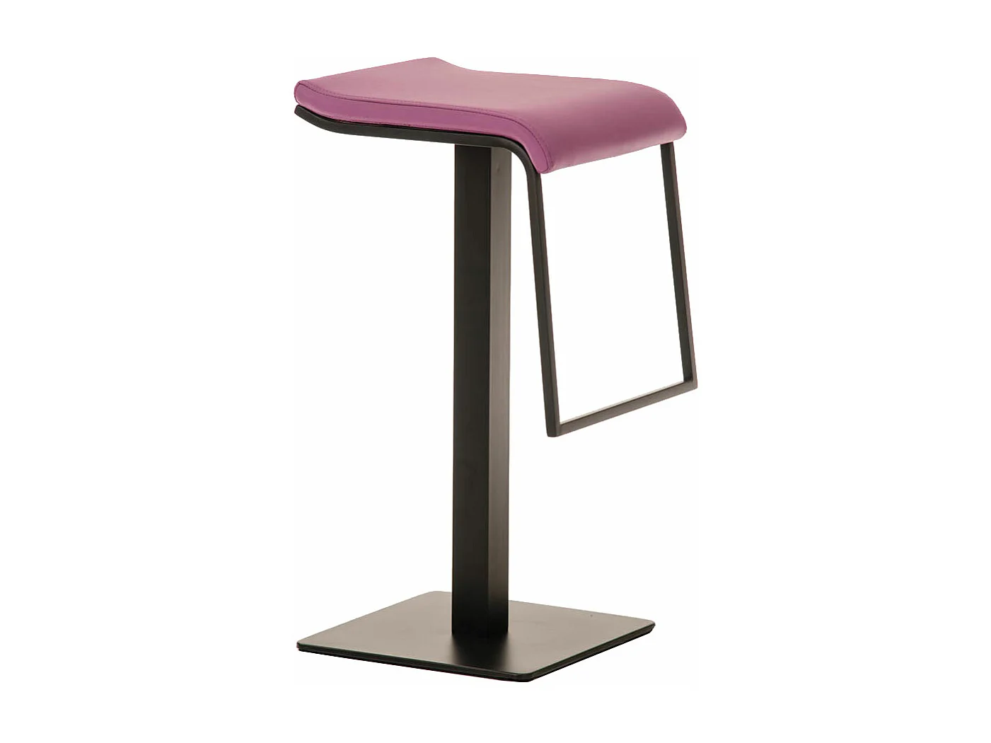 Tabouret de bar - Similicuir & Métal noir mat - Violet - Lameng B78