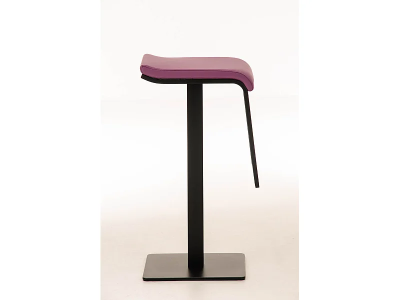 Tabouret de bar - Similicuir & Métal noir mat - Violet - Lameng B78
