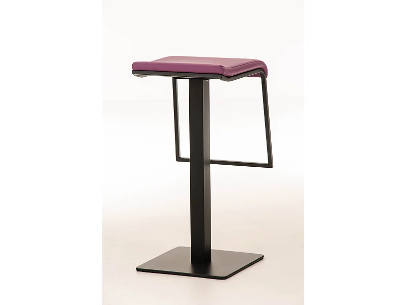 Tabouret de bar - Similicuir & Métal noir mat - Violet - Lameng B78