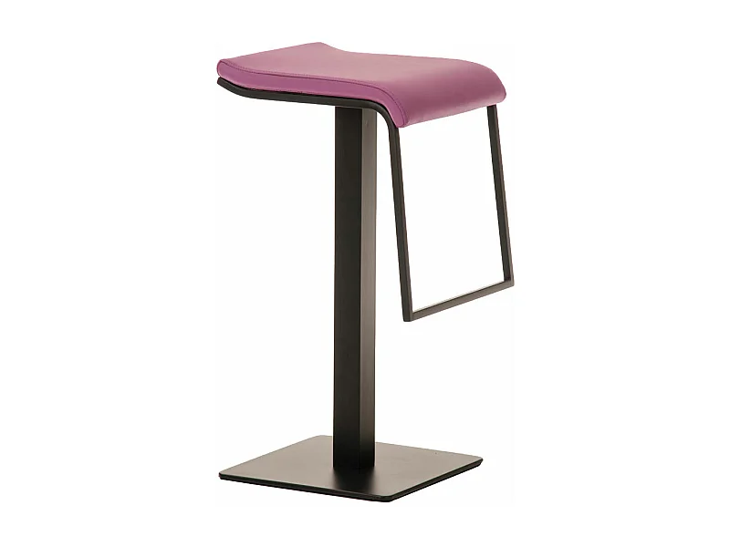 Tabouret de bar - Similicuir & Métal noir mat - Violet - Lameng B78