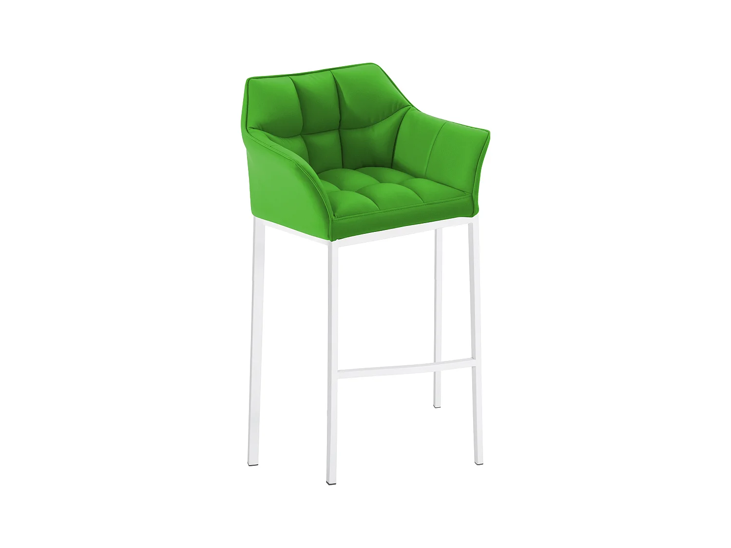 Tabouret de bar - Similicuir & Blanc - Vert - Damaso