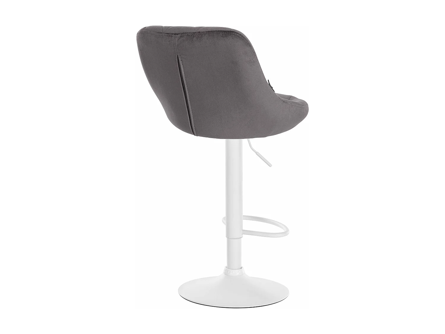 Tabouret de bar - Tissu & Blanc - Gris - Lazio
