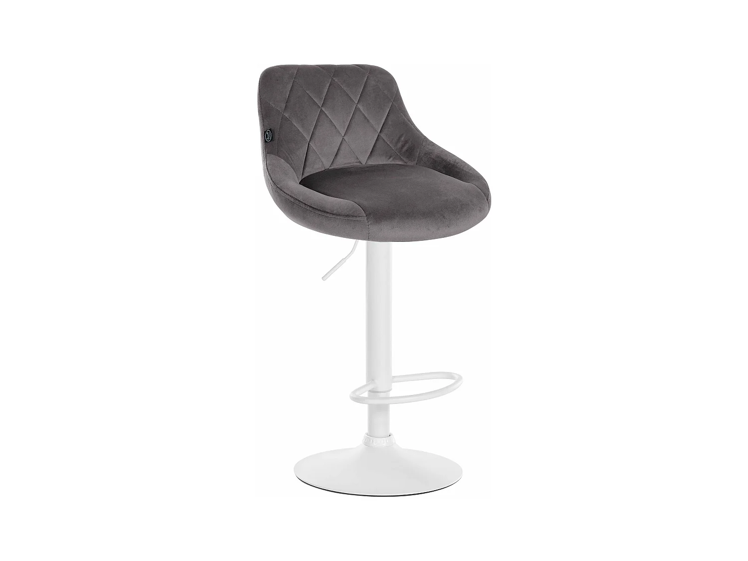 Tabouret de bar - Tissu & Blanc - Gris - Lazio