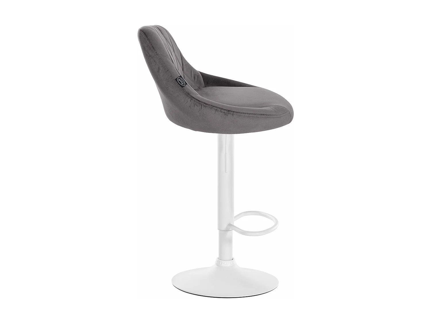 Tabouret de bar - Tissu & Blanc - Gris - Lazio