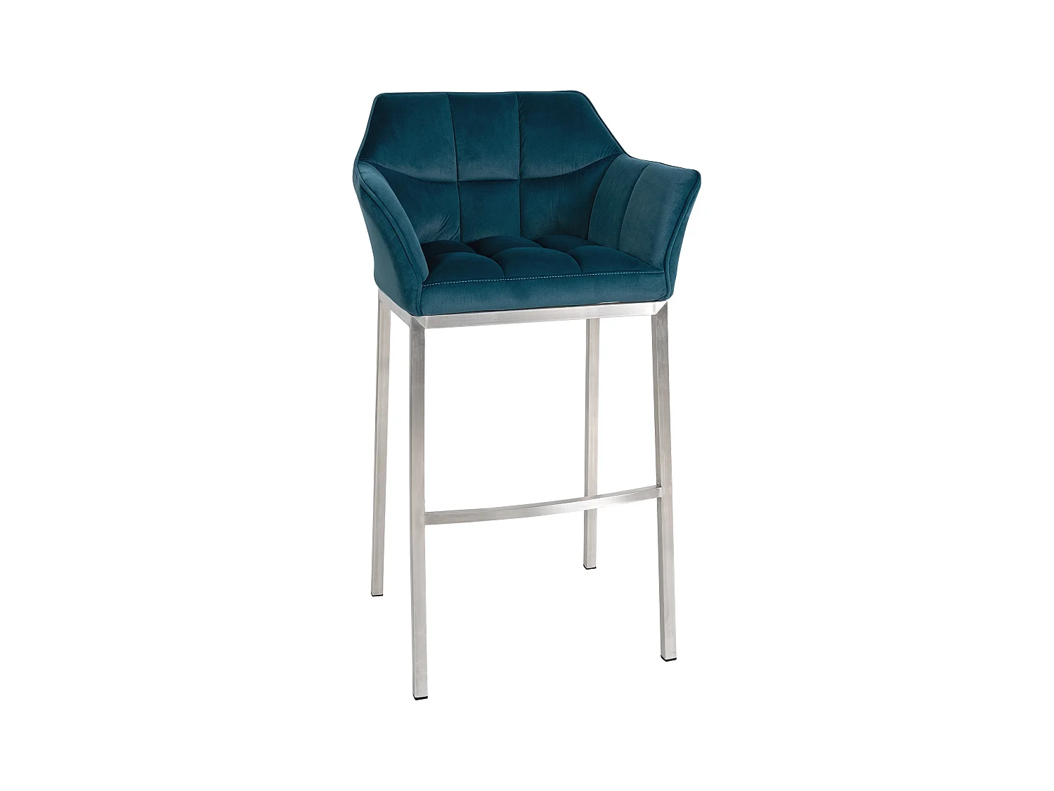 Tabouret de bar - Velours & Acier inoxydable - Vert - Damaso