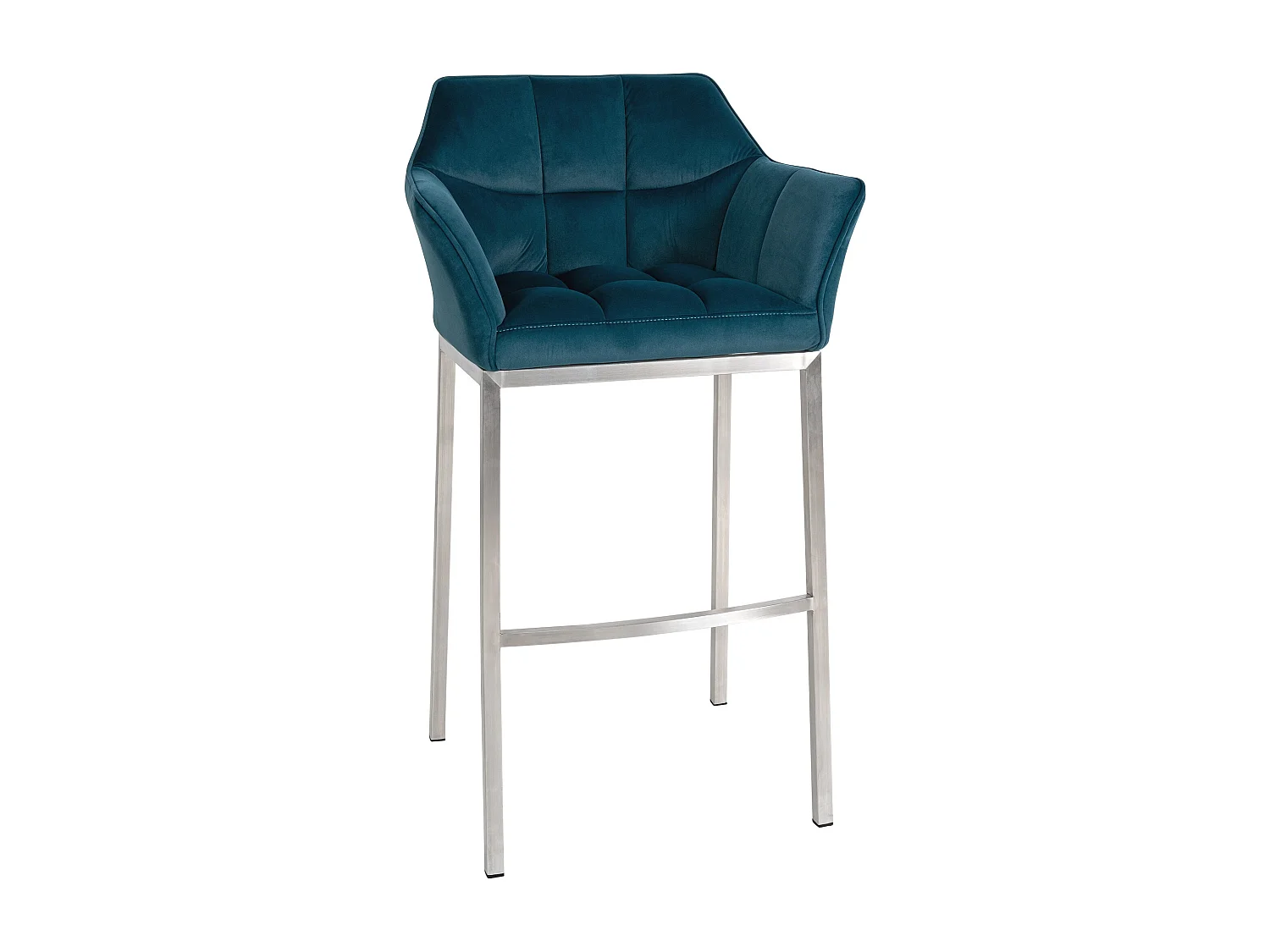 Tabouret de bar - Velours & Acier inoxydable - Vert - Damaso