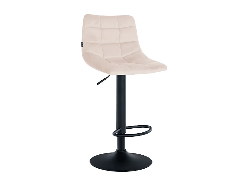 Tabouret de bar - Velours & Métal - Beige - Jerry
