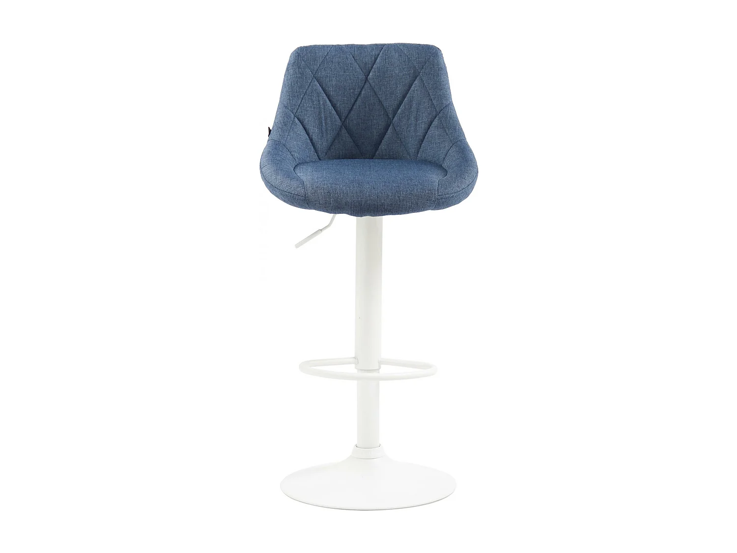 Tabouret de bar - Tissu & Blanc - Bleu - Lazio