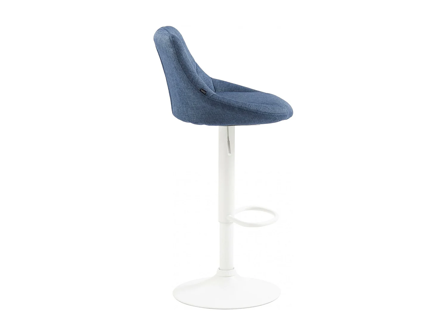 Tabouret de bar - Tissu & Blanc - Bleu - Lazio