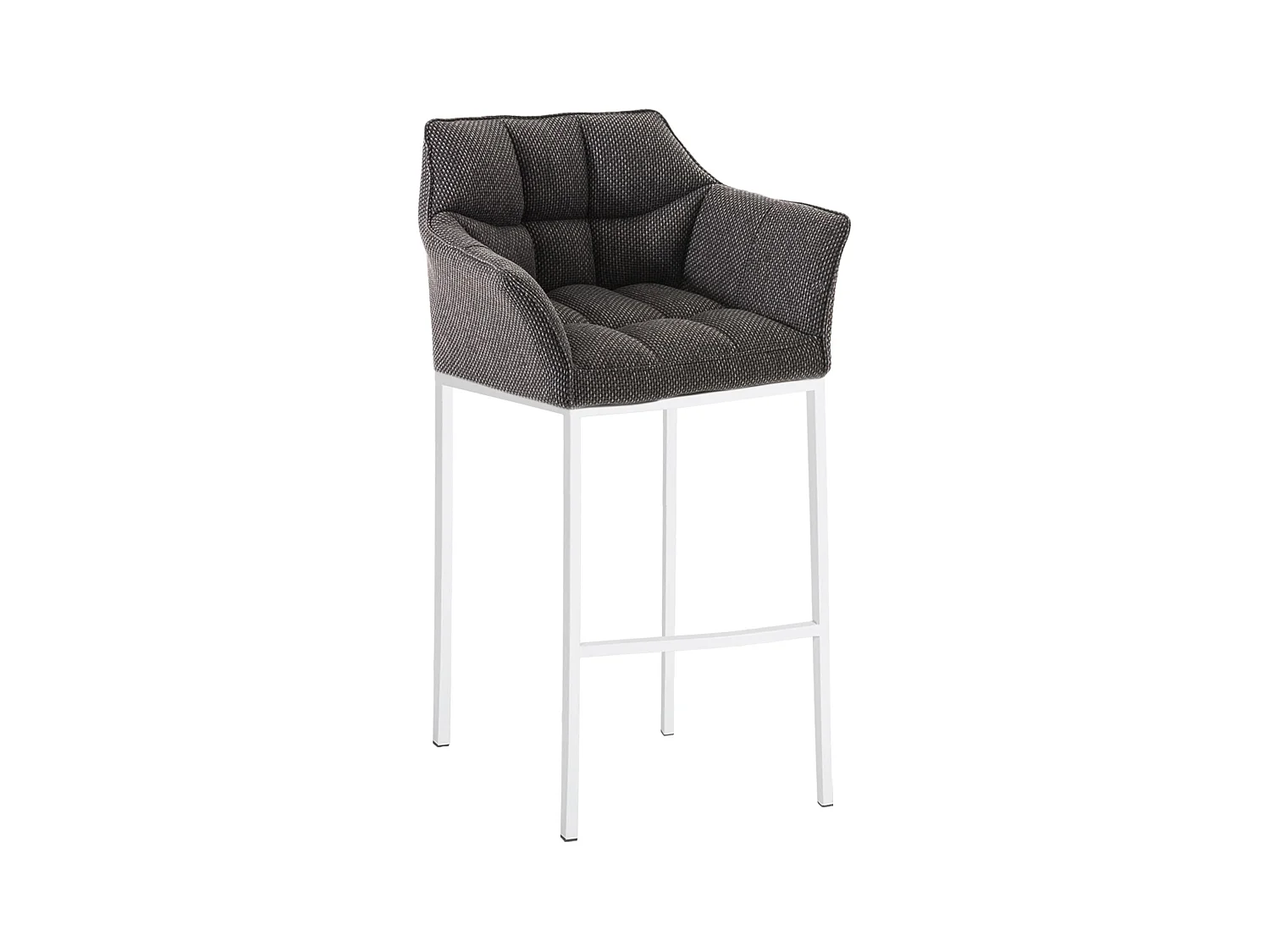 Tabouret de bar - Tissu & Blanc - Gris titane - Damaso