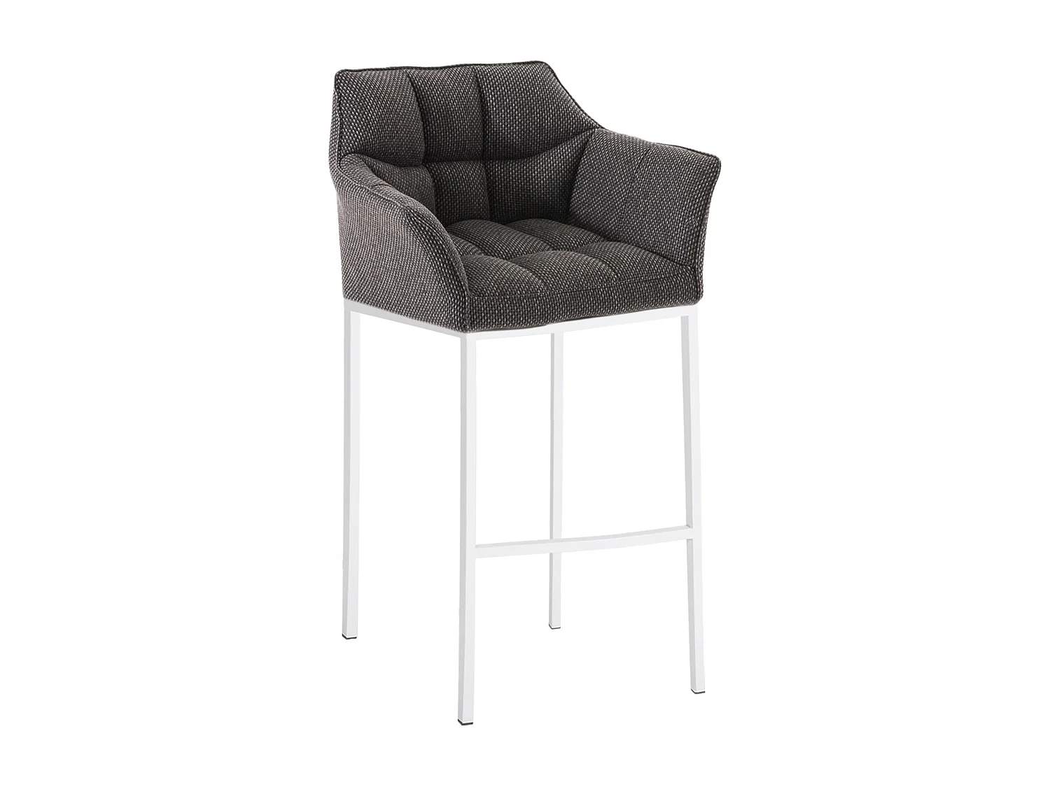 Barhocker - Stoff & weiß - titangrau - Damaso