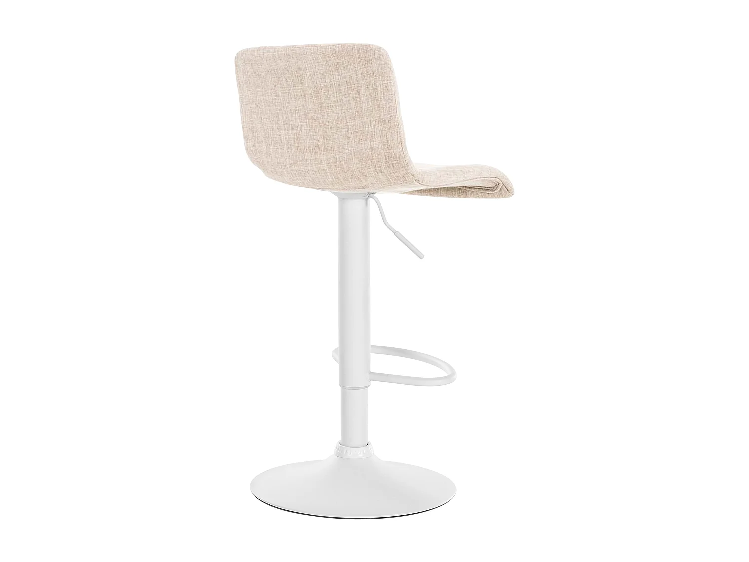 Tabouret de bar - Tissu & Métal blanc mat - Crème - Hover