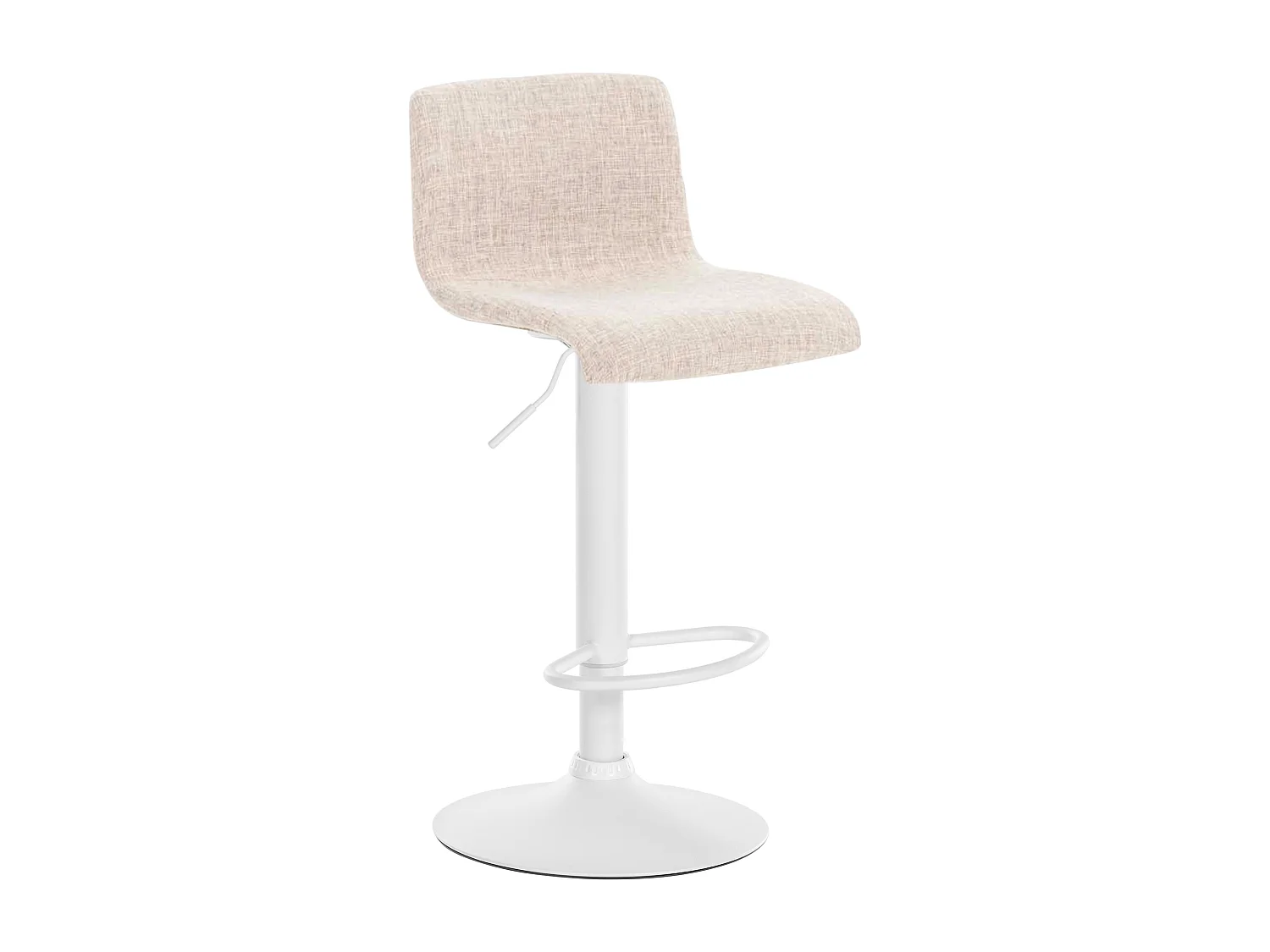 Tabouret de bar - Tissu & Métal blanc mat - Crème - Hover