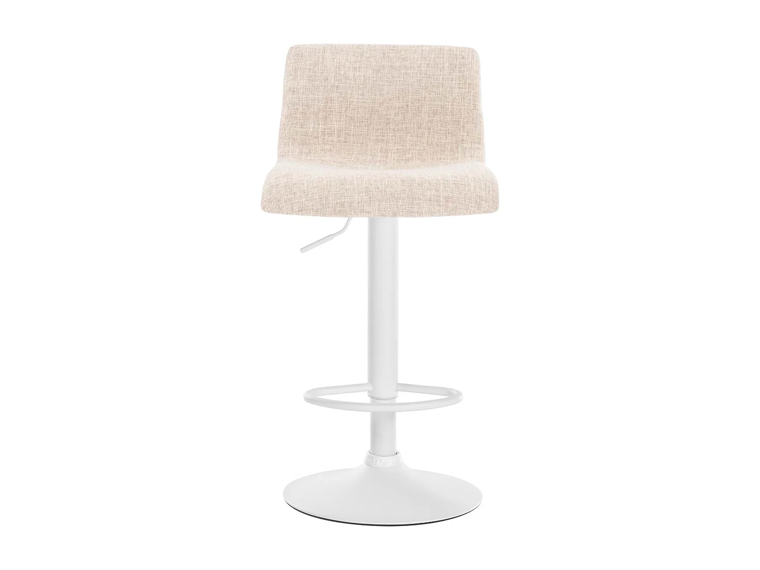 Tabouret de bar - Tissu & Métal blanc mat - Crème - Hover