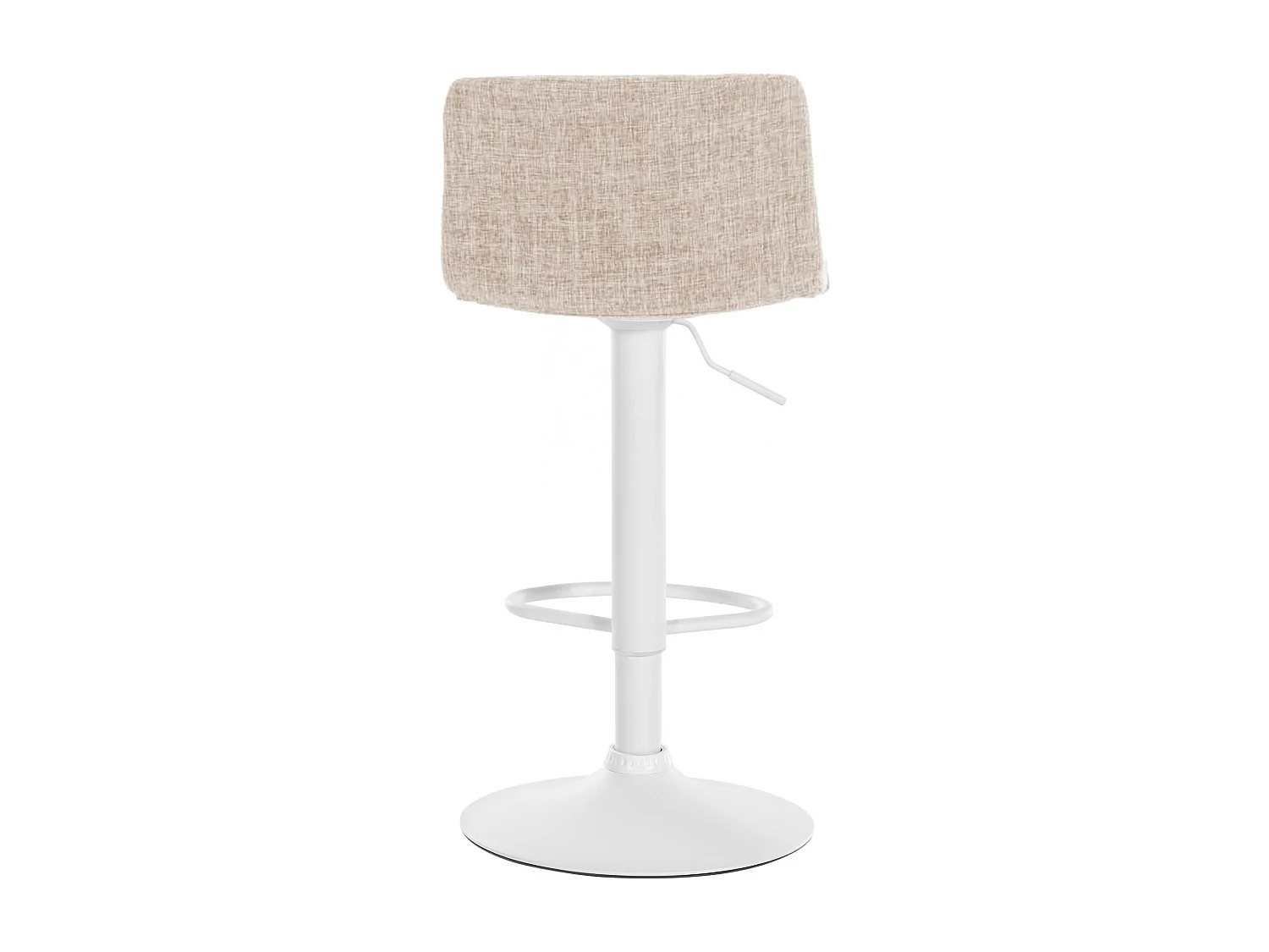 Tabouret de bar - Tissu & Métal blanc mat - Crème - Hover