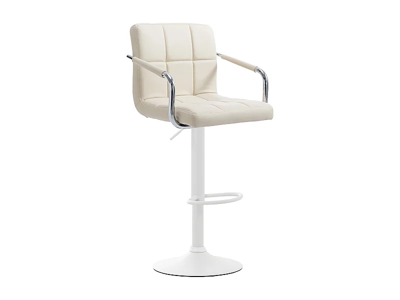 Barkruk - Kunstleer & Metaal - creme - Lucy V2