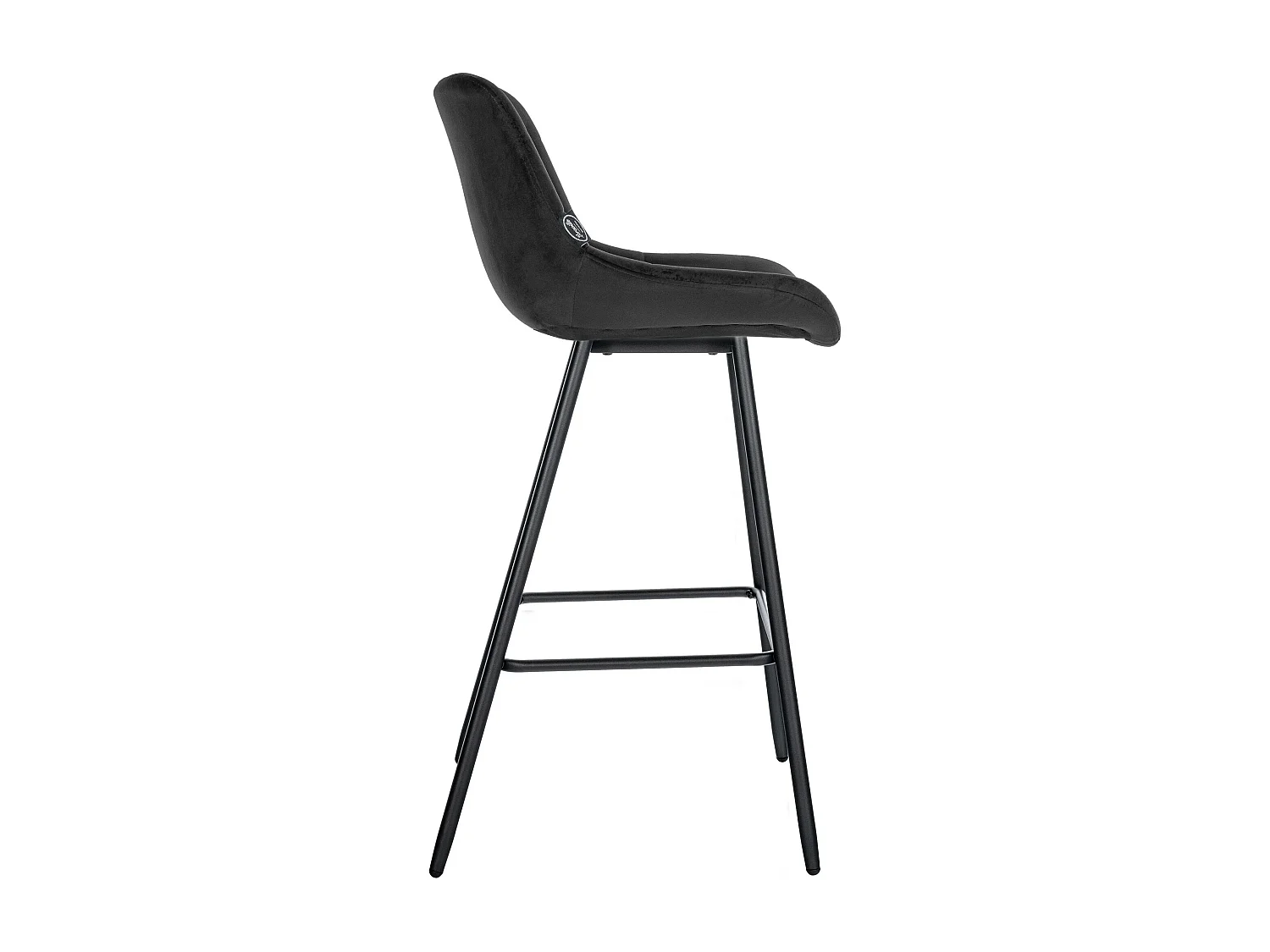 Tabouret de bar - Velours & Métal - Noir - Weston