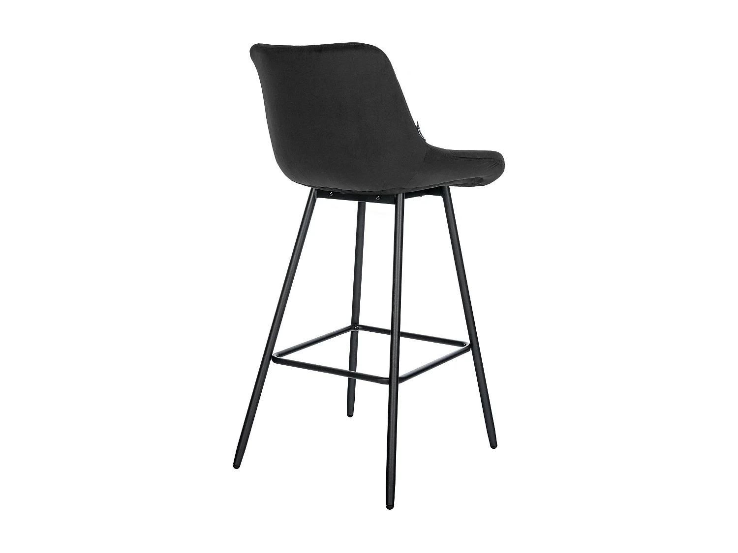Tabouret de bar - Velours & Métal - Noir - Weston